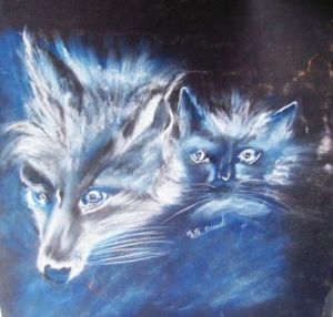 Voir le détail de cette oeuvre: le loup et chat mystique 